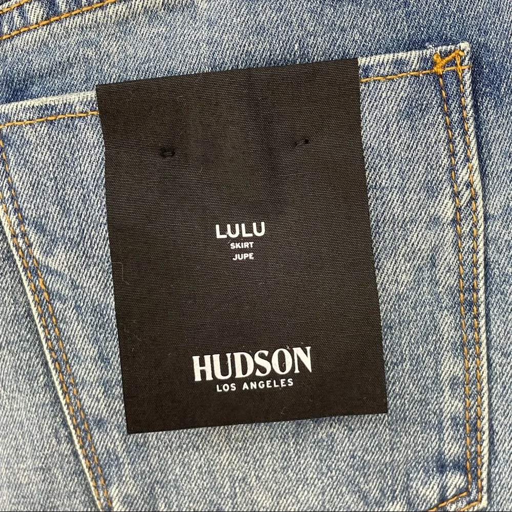 Hudson Jeans Light Blue Distressed Denim Mini Skirt